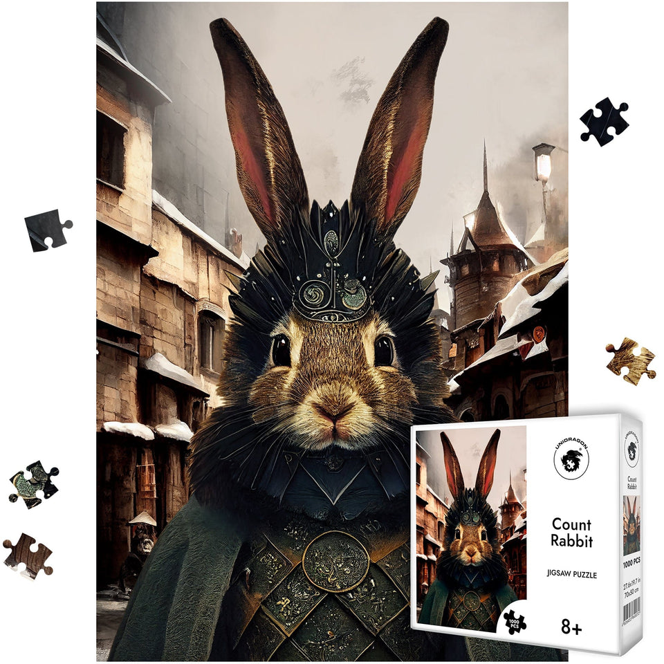 Count Rabbit 1000 pcs wooden animal puzzle — close-up of HDF wooden puzzle pieces