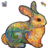 Precious Rabbit wooden puzzle — front view with vivid artwork