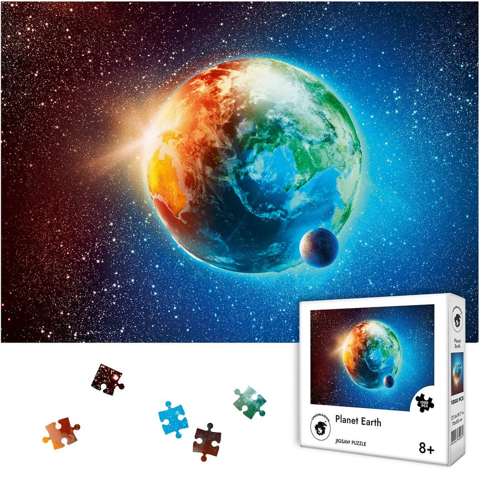 Earth 1000 pieces wooden map puzzle — close-up of HDF wooden puzzle pieces