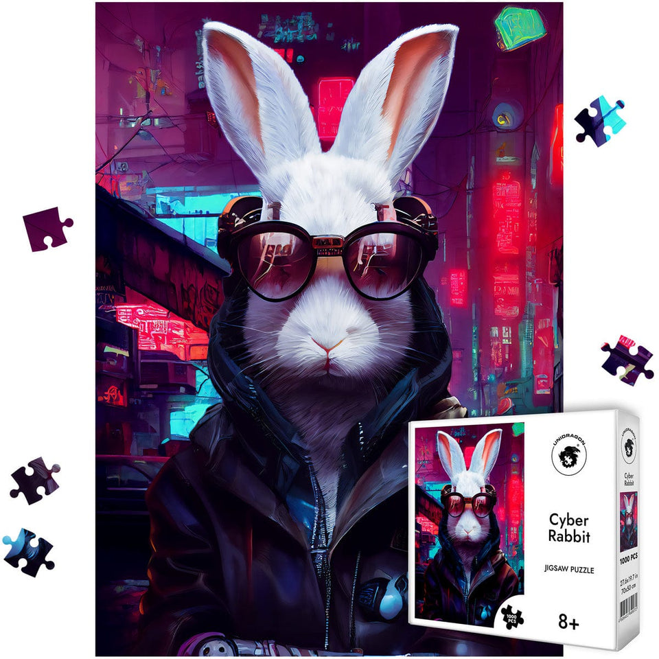 Cyber Rabbit 1000 pcs wooden animal puzzle — close-up of HDF wooden puzzle pieces