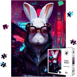Cyber Rabbit 1000 pcs wooden animal puzzle — close-up of HDF wooden puzzle pieces