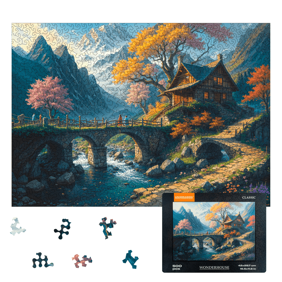 Classic Wonderhouse wooden puzzle — front view with vivid artwork