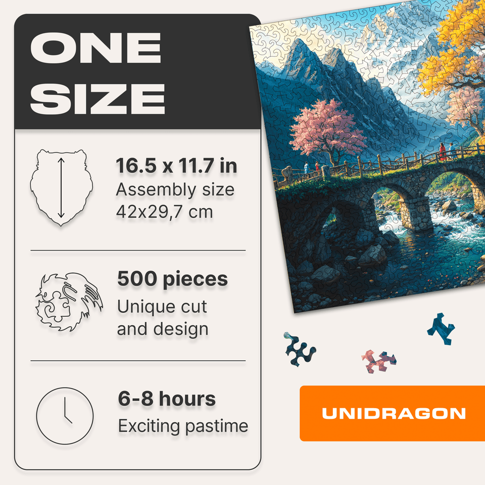 Classic Wonderhouse wooden puzzle — close-up of HDF wooden puzzle pieces
