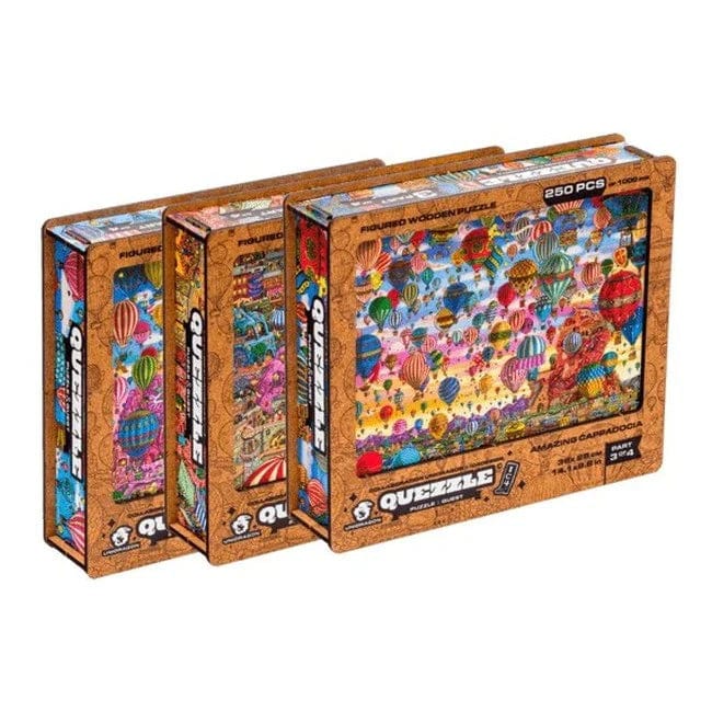 Quezzle Amazing Cappadocia Quezzle wooden quest puzzle — puzzle pieces showing laser-cut shapes