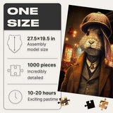 Thomas Rabbit 1000 pcs wooden puzzle — finished puzzle assembled on table