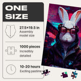 Cyber Rabbit 1000 pcs wooden animal puzzle — finished puzzle assembled on table