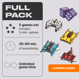 Quezzle Space Adventures Mini-games — game components and cards