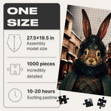 Count Rabbit 1000 pcs wooden animal puzzle — finished puzzle assembled on table