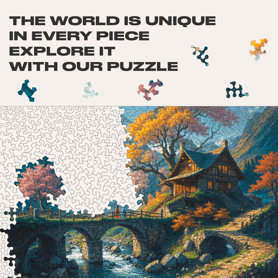 Classic Wonderhouse wooden puzzle — finished puzzle assembled on table