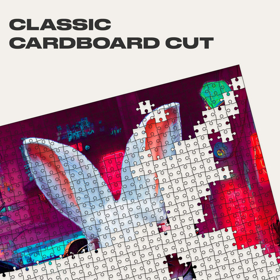 Cyber Rabbit 1000 pcs wooden animal puzzle — designer gift box and packaging