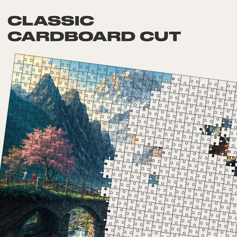 Landscape 1000 pieces wooden puzzle — designer gift box and packaging