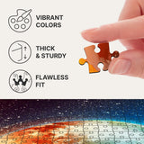 Earth 1000 pieces wooden map puzzle — puzzle pieces showing unique laser-cut shapes