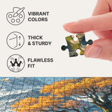 Landscape 1000 pieces wooden puzzle — puzzle pieces showing laser-cut shapes