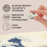 The Great Wave off Kanagawa wooden puzzle — puzzle pieces showing laser-cut shapes