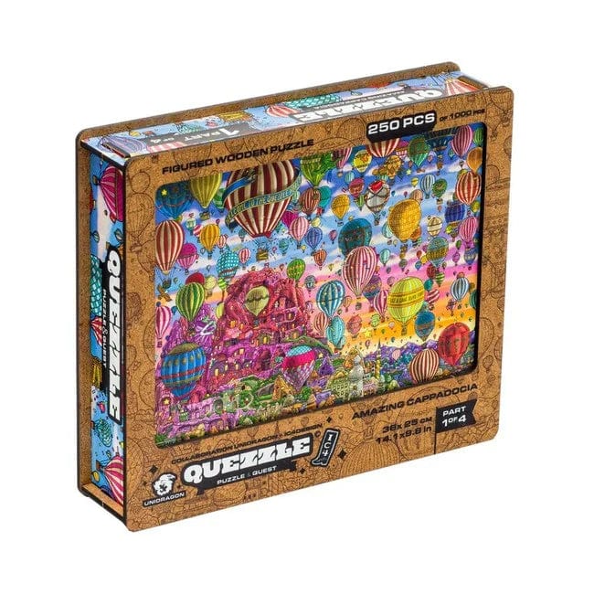 Quezzle Amazing Cappadocia Quezzle wooden quest puzzle — designer gift box and packaging