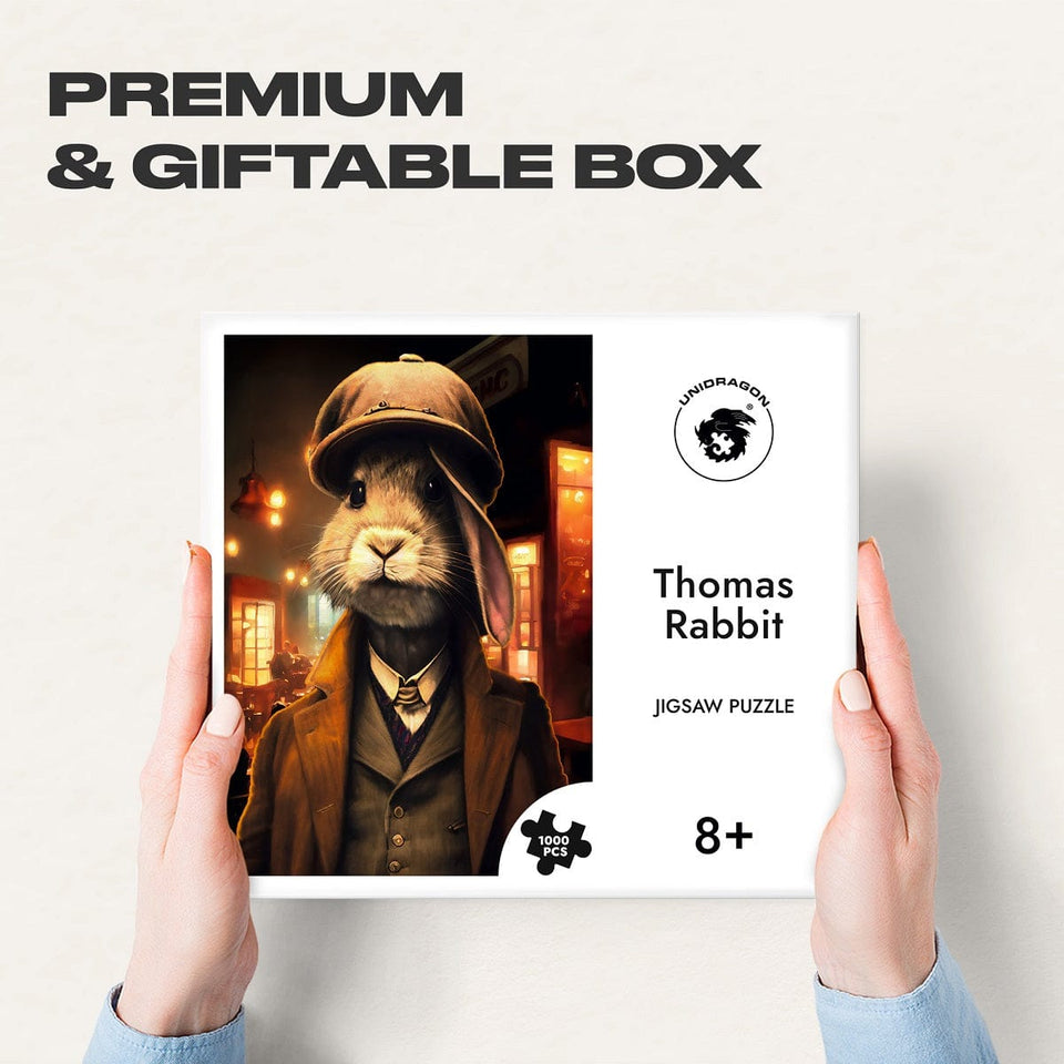 Thomas Rabbit 1000 pcs wooden puzzle — reverse side hidden design