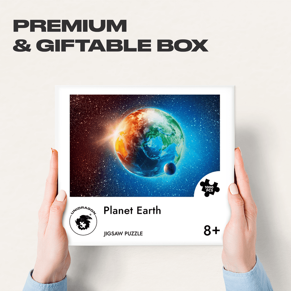 Earth 1000 pieces wooden map puzzle — reverse side or hidden design