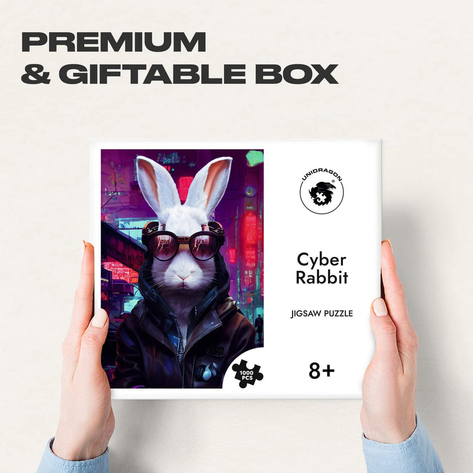 Cyber Rabbit 1000 pcs wooden animal puzzle — reverse side or hidden design