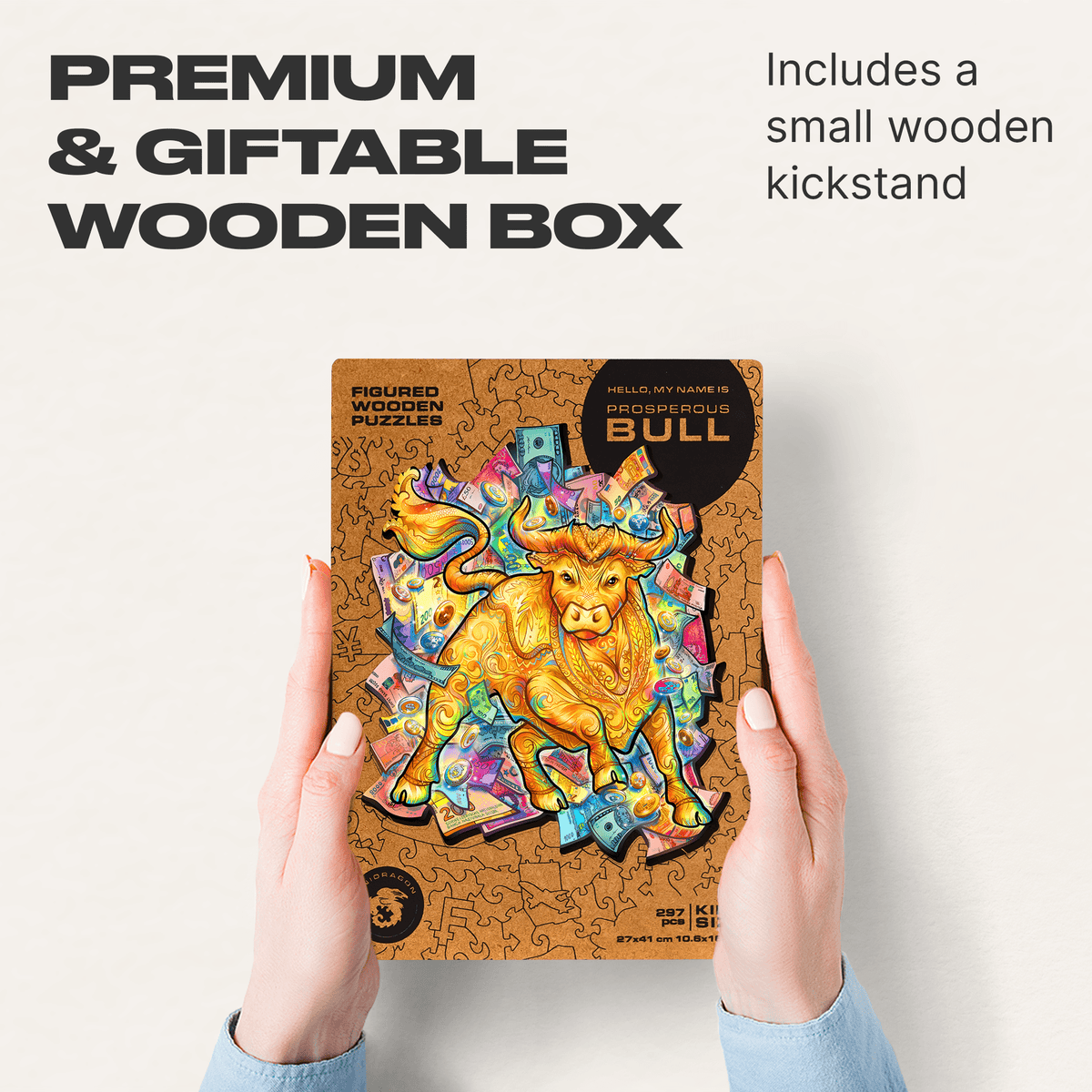 UNIDRAGON Prosperous Bull キングサイズ Prosperous Bull Wooden Puzzle for Adults | Unidragon – Unidragon US