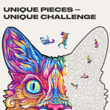 Impressive Cat wooden animal puzzle — close-up of HDF wooden puzzle pieces