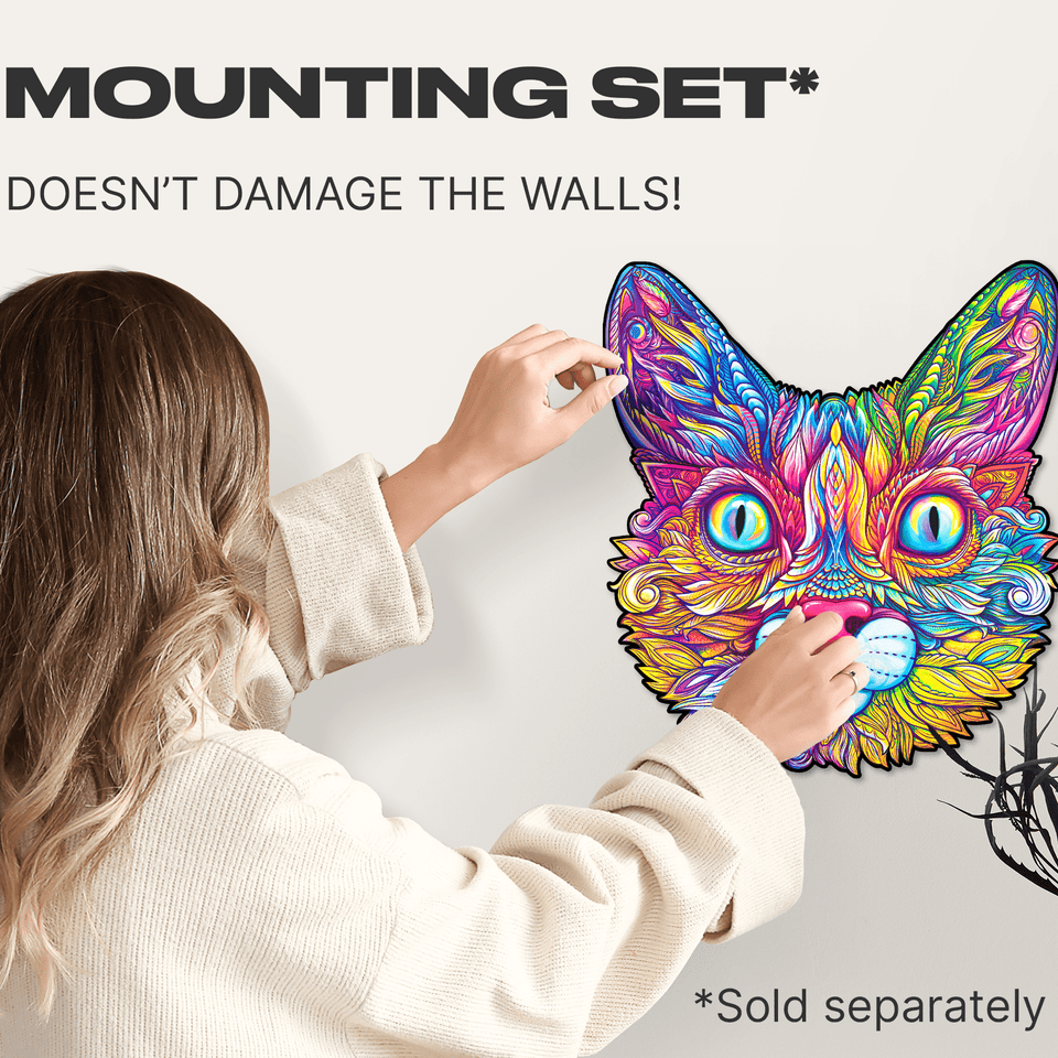 Impressive Cat wooden animal puzzle — designer gift box and packaging