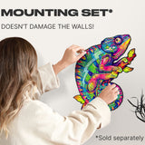 Iridescent Chameleon wooden puzzle — designer gift box and packaging