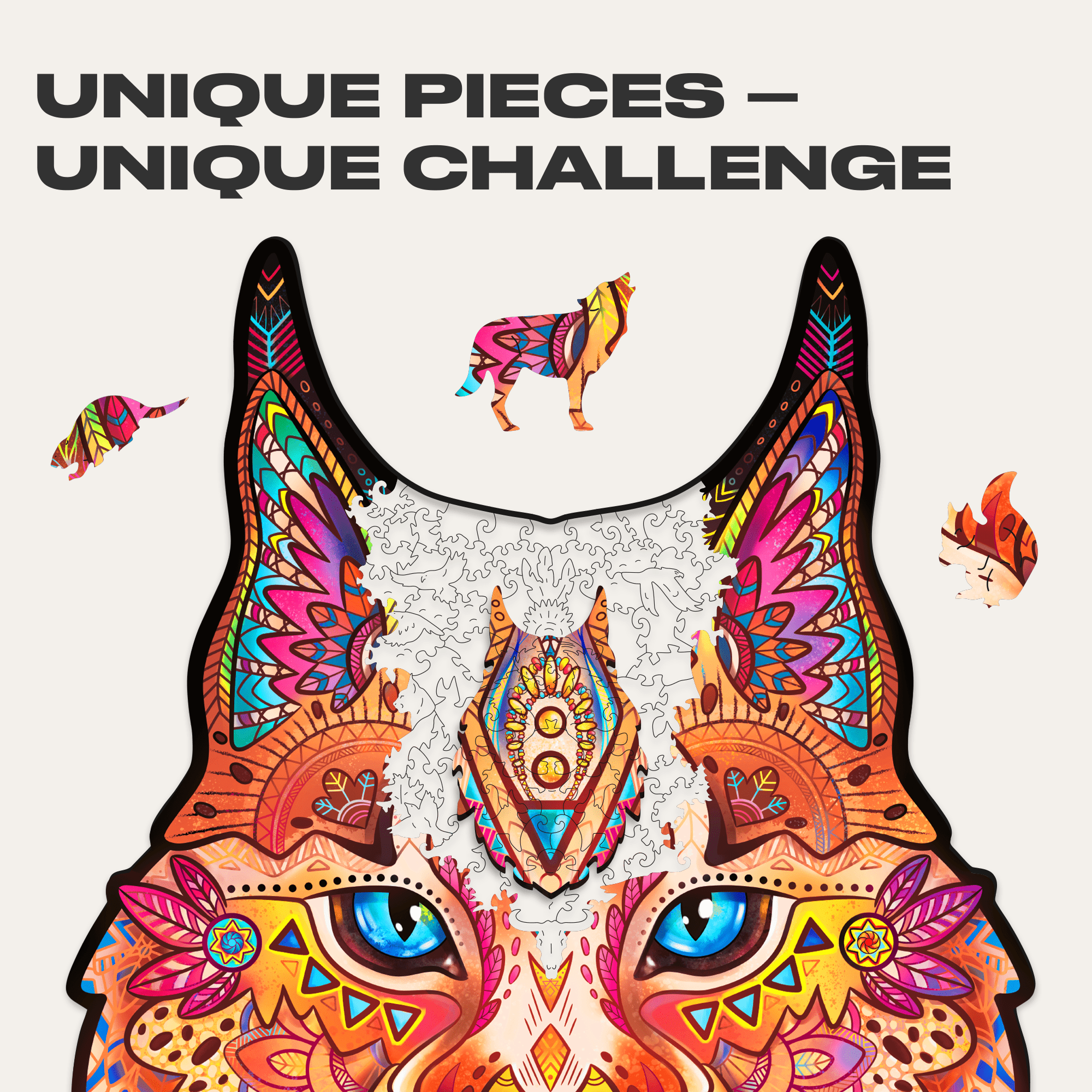 Gentle Lynx Wooden Puzzle for Adults | Unidragon – Unidragon US