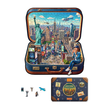 New York Wooden Puzzle — Travel Case Edition