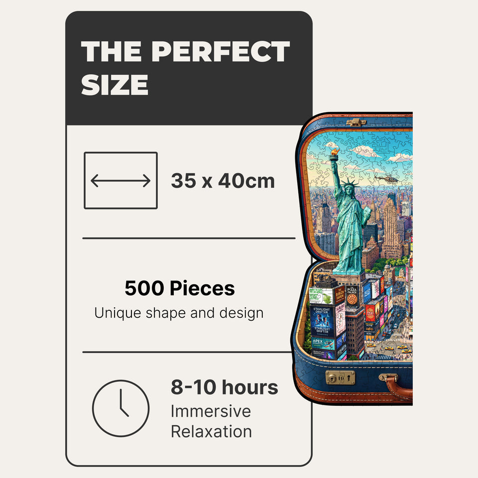 New York Wooden Puzzle — Travel Case Edition