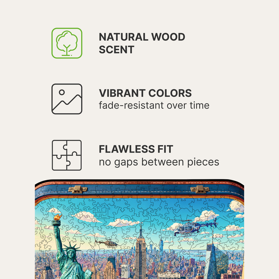New York Wooden Puzzle — Travel Case Edition