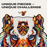 Lovely Tiger wooden puzzle — close-up of HDF wooden puzzle pieces