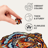 Lovely Tiger wooden puzzle — finished puzzle assembled on table