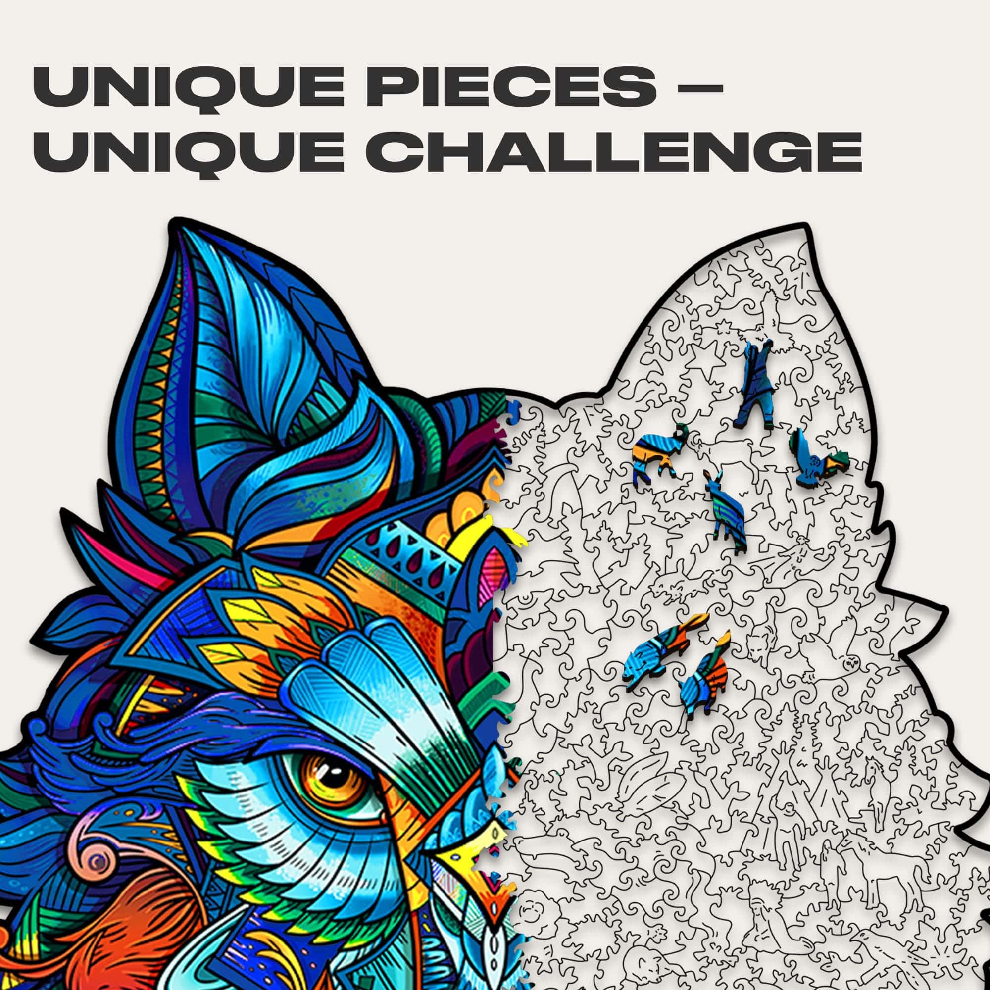 Majestic Wolf Wooden Puzzle for Adults | Unidragon – Unidragon US