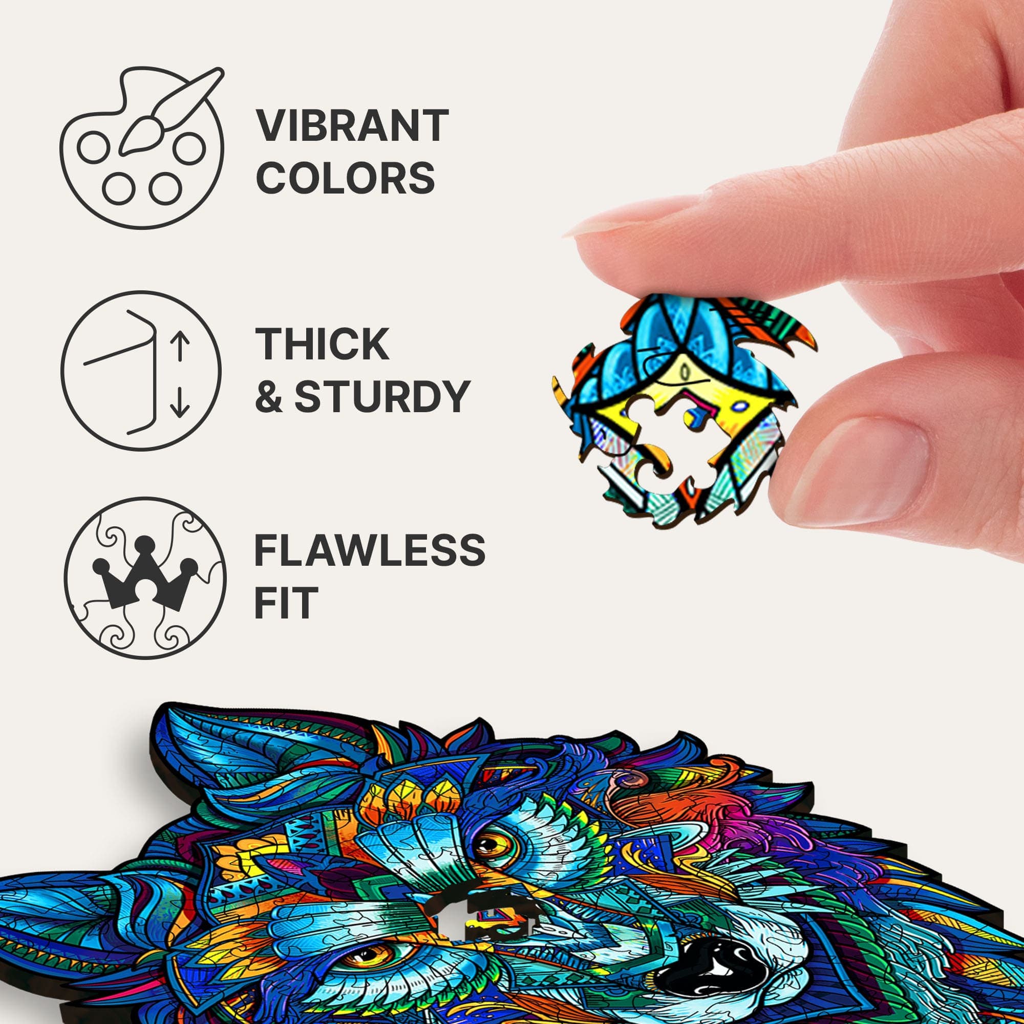 Majestic Wolf Wooden Puzzle for Adults | Unidragon – Unidragon US