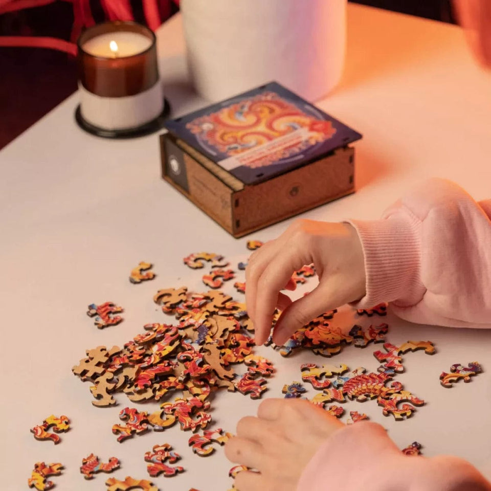 Fractal Immersion wooden brain teaser puzzle — premium HDF birch alternative laser-cut