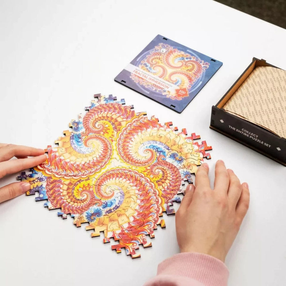Fractal Immersion wooden brain teaser puzzle — size dimensions and comparison