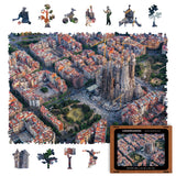 Sagrada Familia wooden art puzzle — front view with vivid artwork