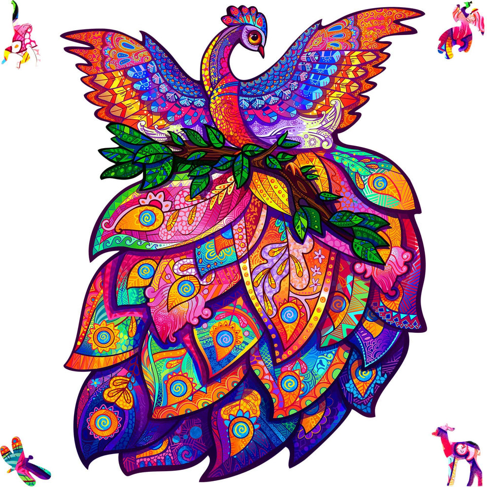 Fairy Bird wooden animal puzzle — front view with vivid artwork