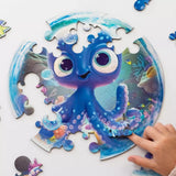 Octopus Bubblezz Bubblezz wooden puzzle — close-up of HDF wooden puzzle pieces