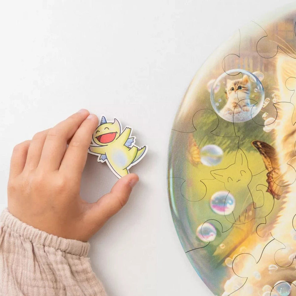 Kitty Bubblezz Bubblezz wooden puzzle — premium HDF laser-cut puzzle close-up