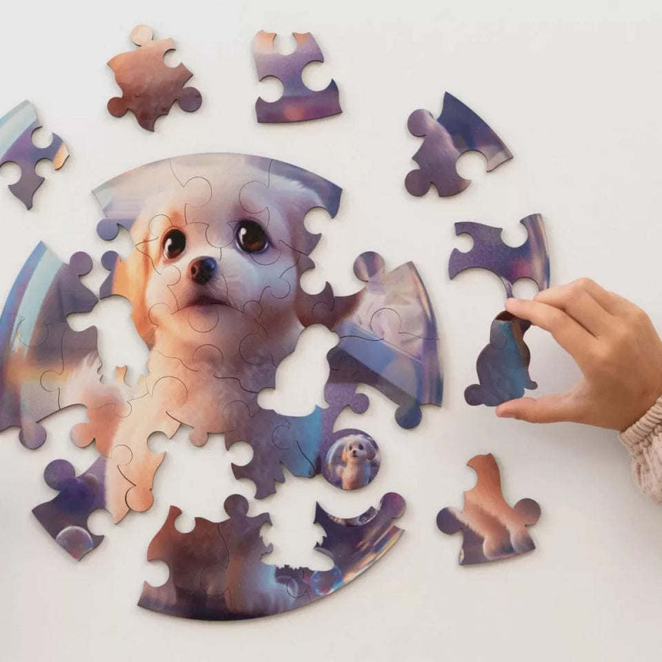 Puppy Bubblezz Bubblezz wooden puzzle — size dimensions and comparison