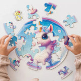 Unicorn Bubblezz Bubblezz wooden puzzle — close-up of HDF wooden puzzle pieces