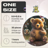Bear Bubblezz Bubblezz wooden puzzle — close-up of HDF wooden puzzle pieces