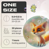 Fox Bubblezz Bubblezz wooden puzzle — close-up of HDF wooden puzzle pieces