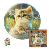 Kitty Bubblezz Bubblezz wooden puzzle — front view with vivid artwork