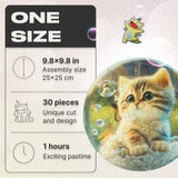 Kitty Bubblezz Bubblezz wooden puzzle — close-up of HDF wooden puzzle pieces