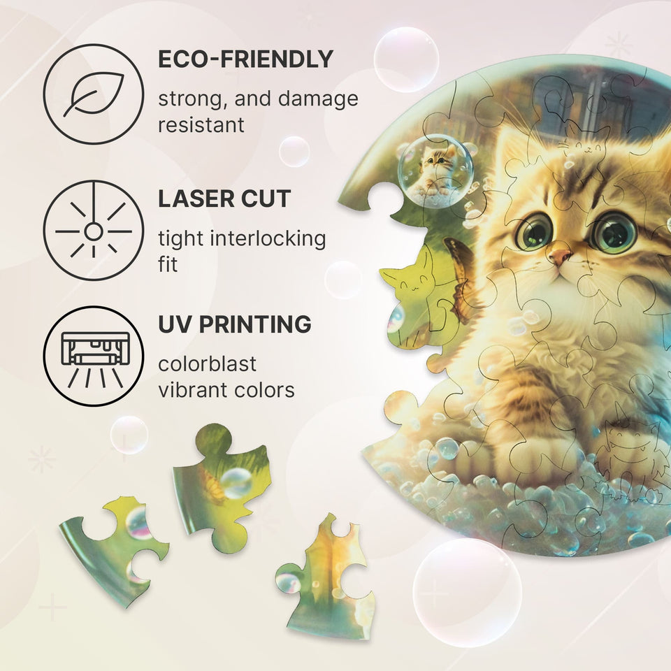 Kitty Bubblezz Bubblezz wooden puzzle — reverse side hidden design