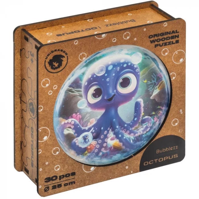 Octopus Bubblezz Bubblezz wooden puzzle — size dimensions and comparison