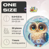Owl Bubblezz Bubblezz wooden puzzle — close-up of HDF wooden puzzle pieces