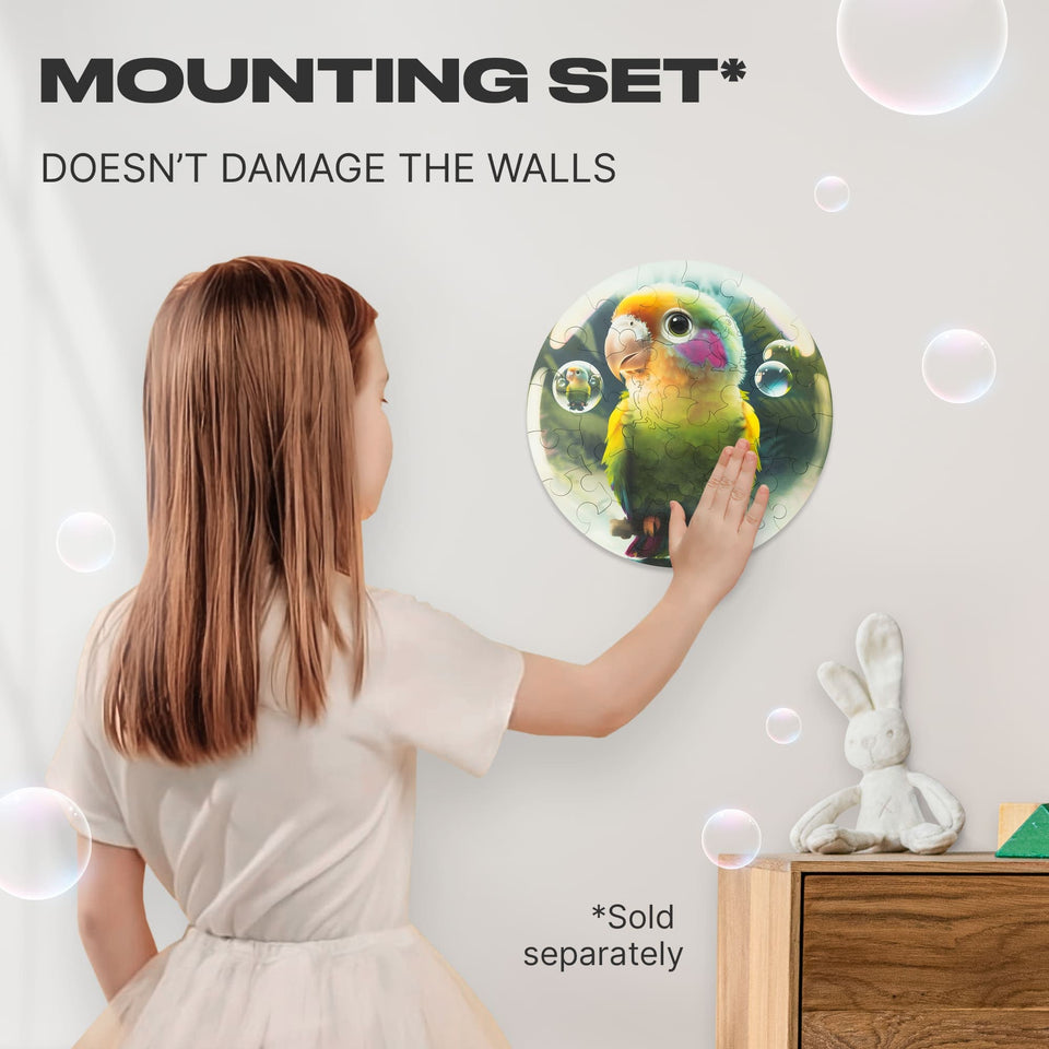 Parrot Bubblezz Bubblezz wooden puzzle — puzzle pieces showing laser-cut shapes